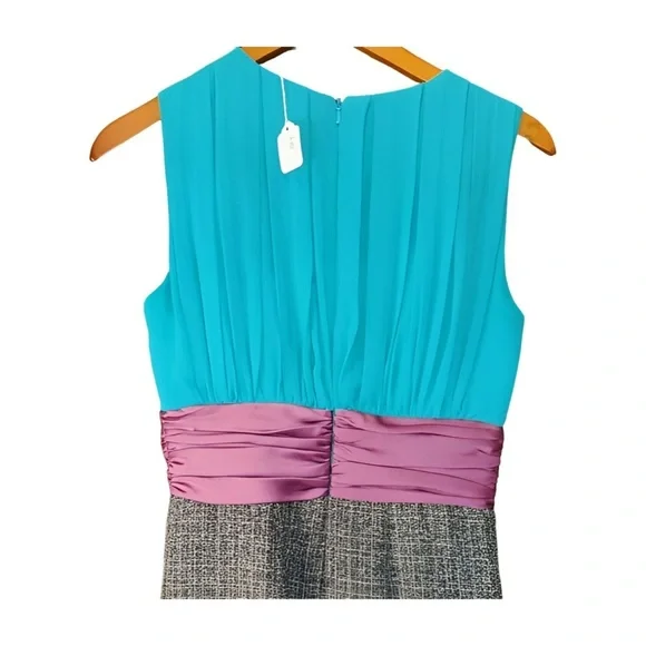 ๐ฉต๐Max and Cleo Teal and Fuchsia Houndstooth Sheath | Size 4 ๐ฉต๐ - Picture 5 of 8